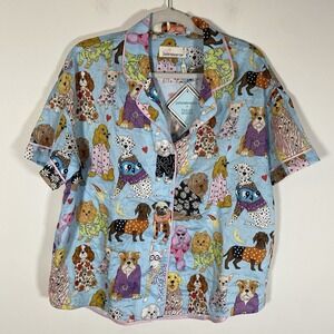 Karen Mabon x Peter Alexander Pajama Top‎ Small **TOP ONLY** Dog Lovers Cotton